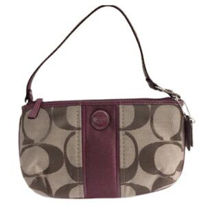 Coach Large Wristlet Khaki and Passion Berry
